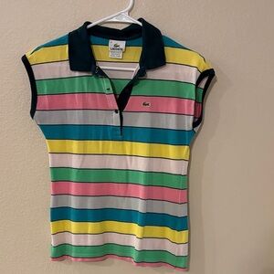 Lacoste Multicolor Striped Sleeveless Polo